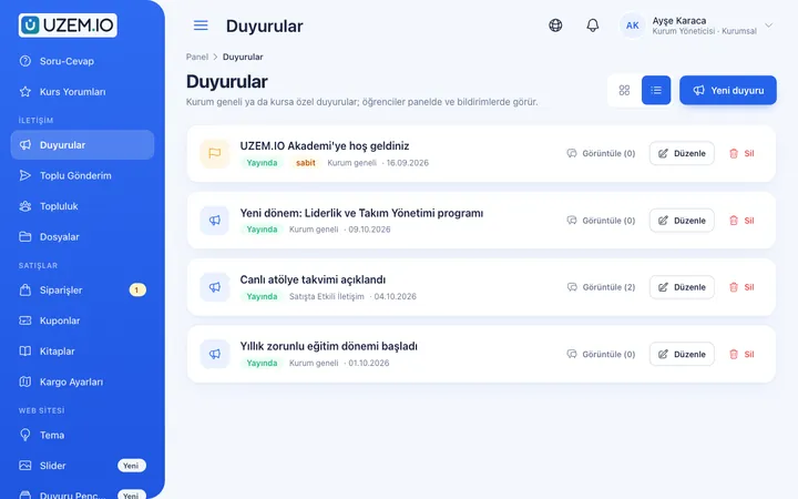 Duyurular